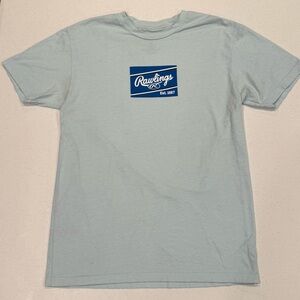 Rawlings Leather Light Powder Blue Men's T-Shirt Medium